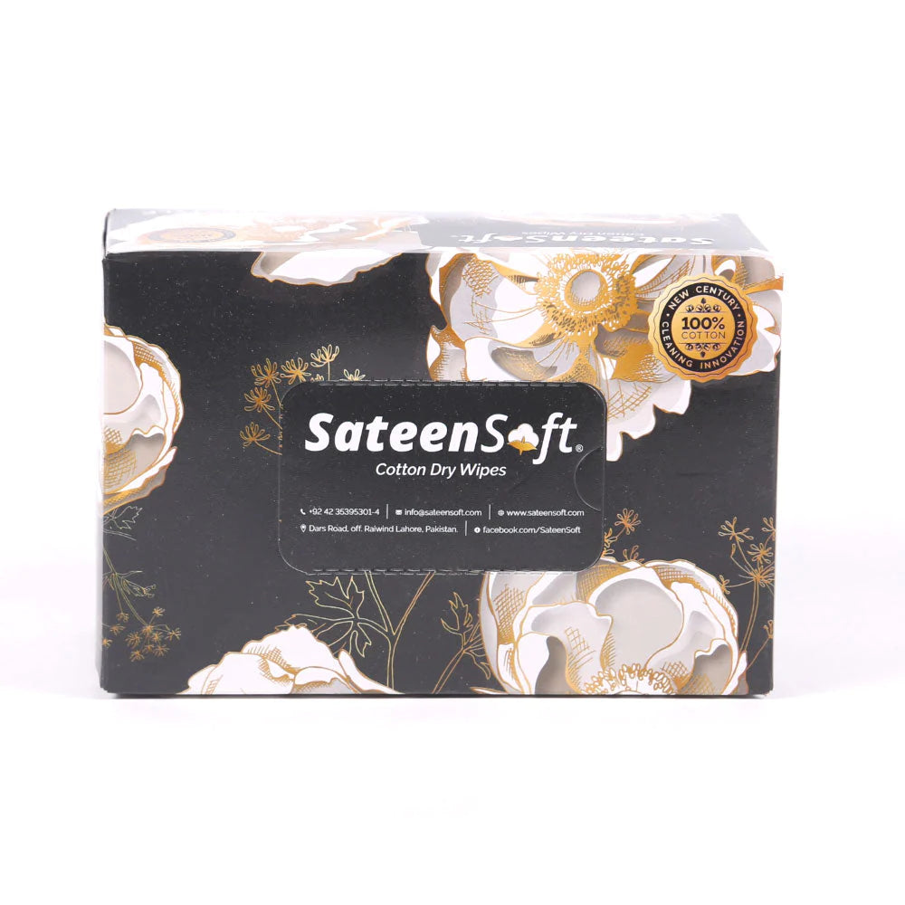 Sateen Soft Cotton Dry Wipes 90 Wipes