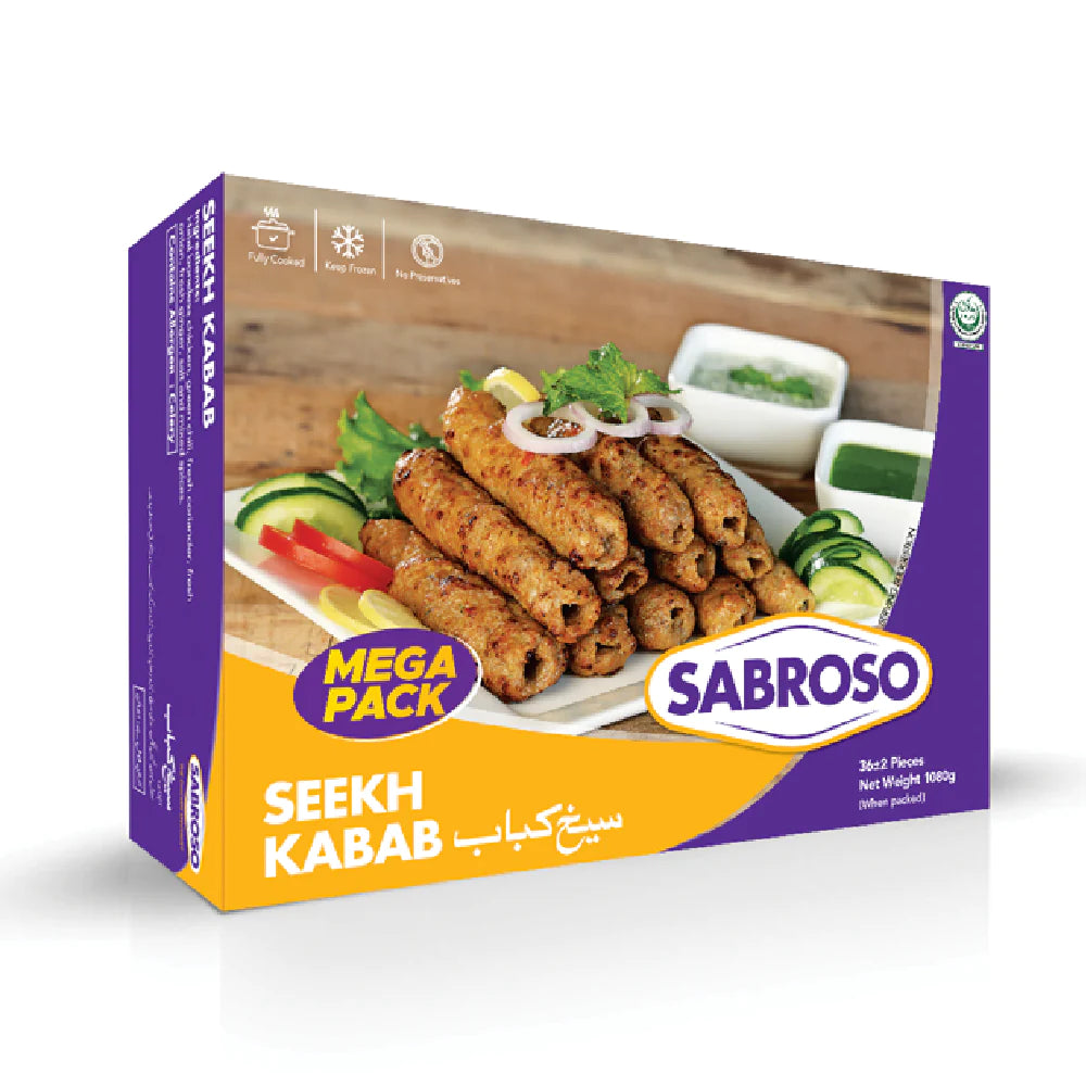 Sabroso Seekh Kabab 1080g 36+2Pcs