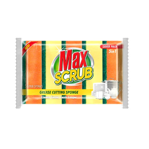 Max Scrub Grease Cutting Sponge Value Pack 5in1